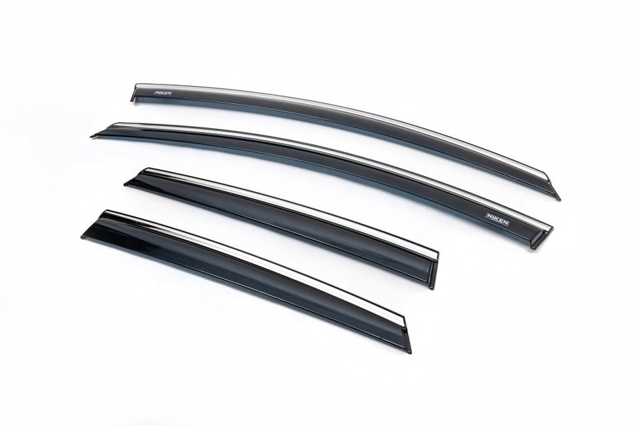 Opel Astra J 2009–2015 Winddeflectoren met chroomstrip HB/SD (4 stuks, Niken) Image