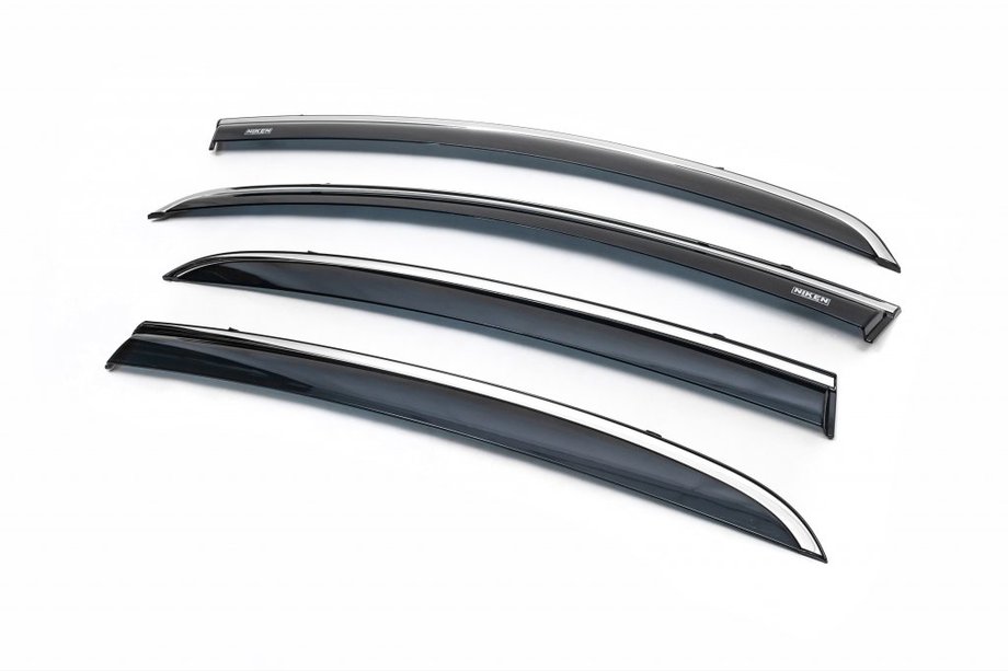 Opel Corsa D 2007–2014 Raamwindschermen met chromen sierlijst (set van 4, Niken) Image