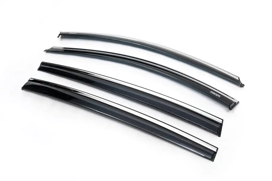 Renault Megane III 2009–2016 Raamwindschermen met chroomlijst HB (4 stuks, Niken) Foto 1