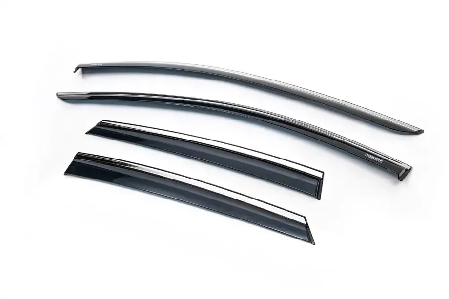 Seat Leon 2013–2020 Raamwinddeflectoren met chroomlijst (HB, 4 stuks, Niken) Image