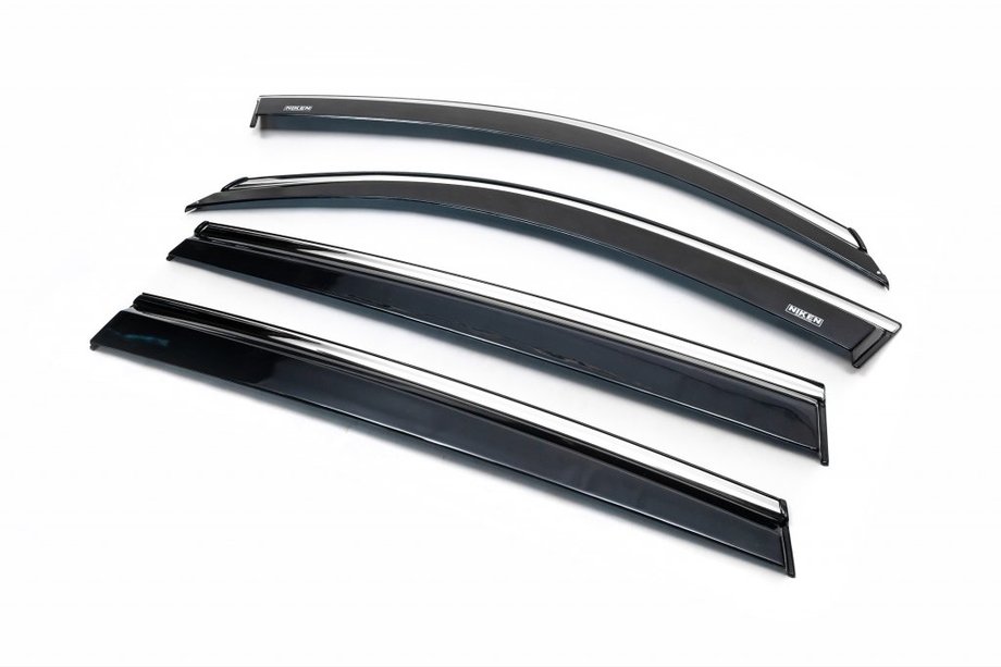 Skoda Kodiaq 2016–2023 Raamwindschermen met chromen sierlijst (set van 4, Niken) Image