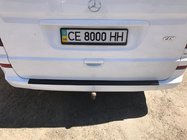 Mercedes Vito W639 2004–2014 Achterbumperbeschermplaat met opstaande rand (DDU, kunststof) Mat foto 3