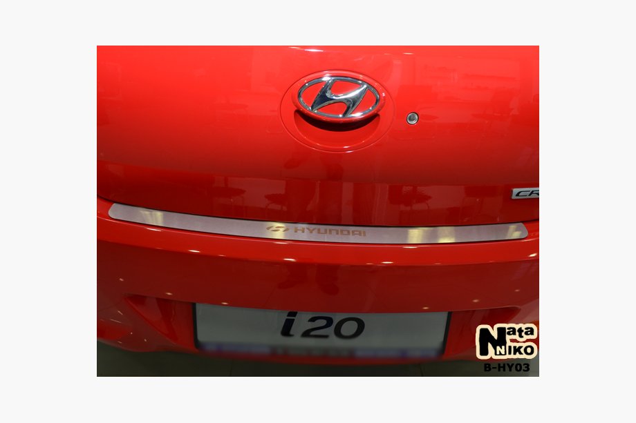 Hyundai I-20 2012–2014 Achterbumperbeschermer Natanika (RVS) Image