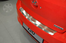 Hyundai I-20 2012–2014 Achterbumperbeschermer met opstaande rand Natanika (RVS) foto 1