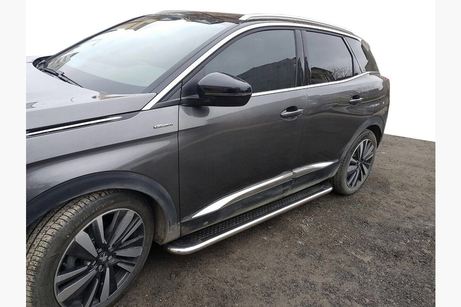 Peugeot 3008 2016–2023 Side steps Maydos V2 (2 st., aluminium ↗ RVS) Image