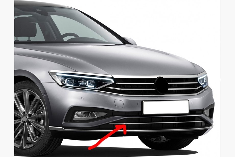 Volkswagen Passat B8 2015–2023 Bovenste bumperstrip (2019+, 1 st, RVS) Image