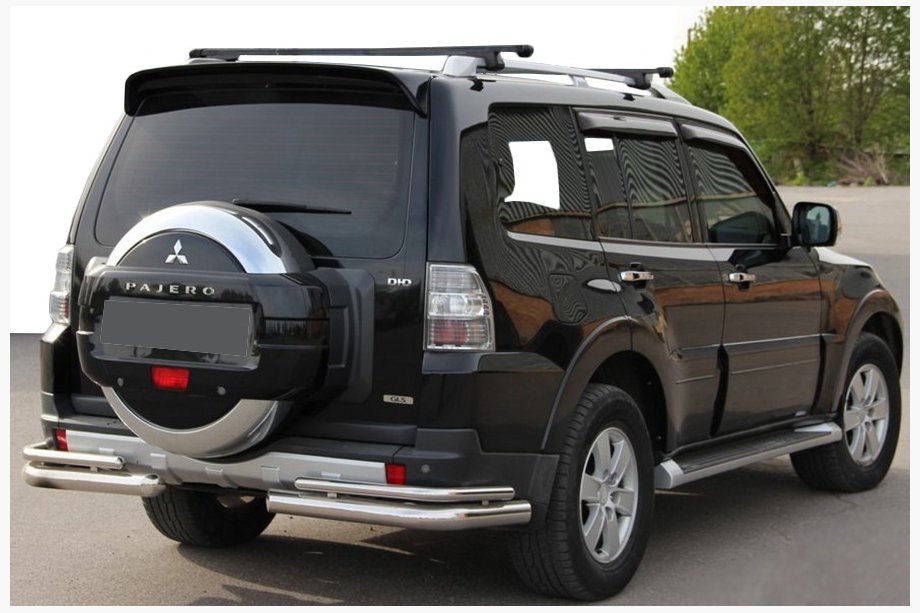 Mitsubishi Pajero Wagon III 1999–2006 AK003 dubbele achterbeugel (RVS) Image