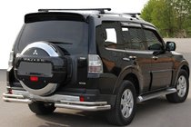 Mitsubishi Pajero Wagon III 1999–2006 AK003 dubbele achterbeugel (RVS) foto 1