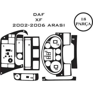 Dashboard sierlijsten (houtlook) DAF XF95 2002–2006 foto 2