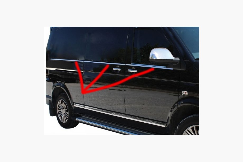 Volkswagen T5 Multivan 2003–2010 Onderste raamlijsten (6-delig, RVS) Lange wielbasis Foto 11
