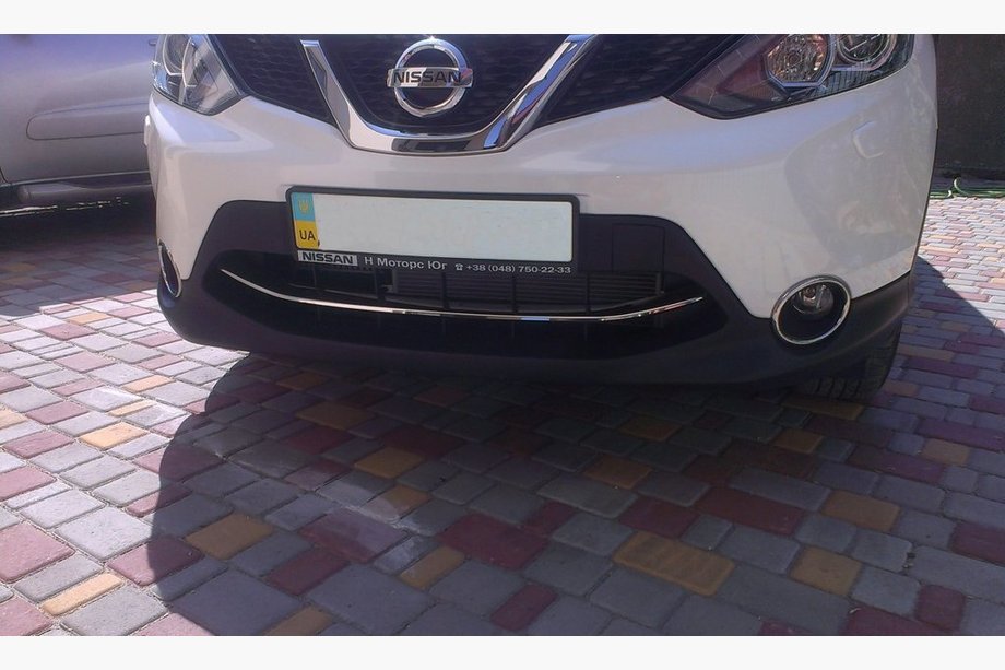 Nissan Qashqai 2014–2021 RVS beschermlijst voor voorbumper (2014-2017) Carmos - Turks staal Foto 2