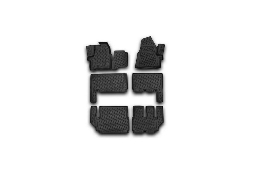 Ford Custom 2013–2022 3D rubber automatten voor interieur (6 stuks, Novline) 9 zitplaatsen Foto 1