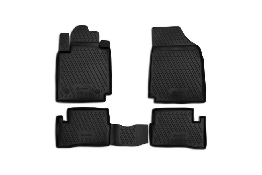 Nissan Micra K12 2003–2010 Rubberen vloermattenset voor interieur (4 stuks, Novline) Foto 1