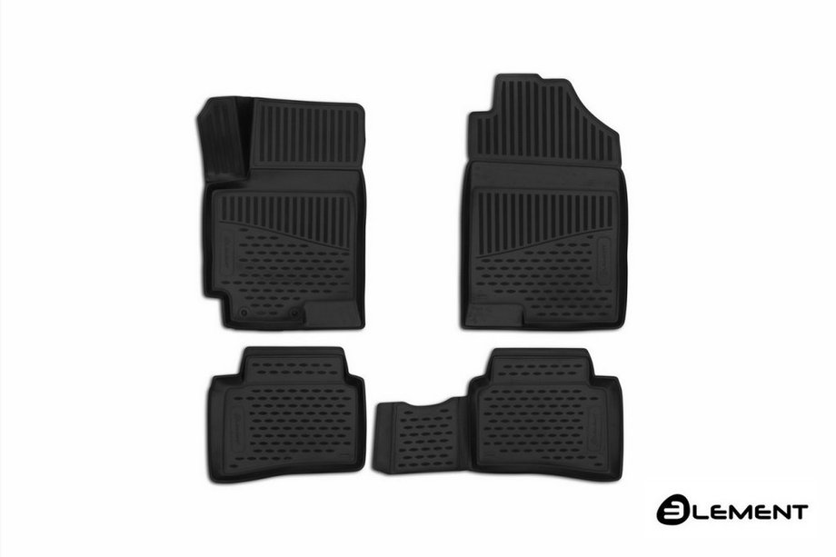 Hyundai Accent 2017–2023 3D rubberen vloermatten (Comfort) voor het interieur (4 stuks, Novline) Image