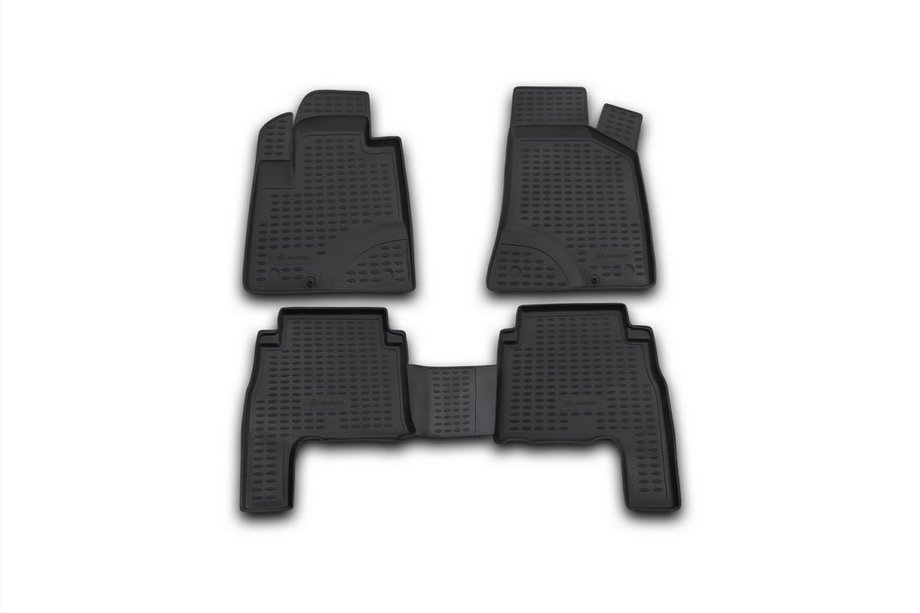 Hyundai Santa Fe 2 2006–2012 (2006-2010) Rubberen vloermatten voor het interieur (4 stuks, Novline) Image