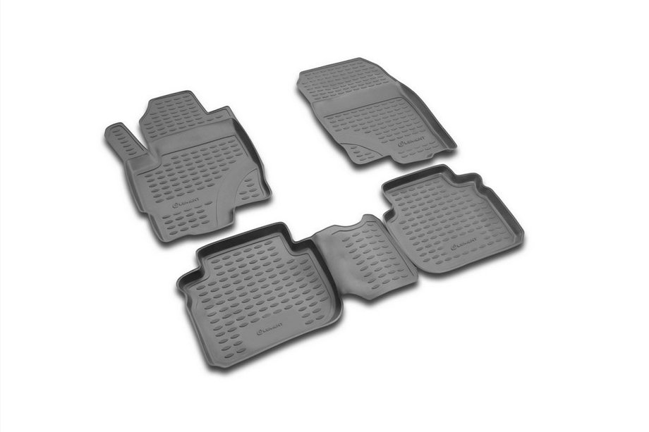 Mitsubishi Colt 2004–2012 (2003↗) Rubberen automatten voor interieur (4 stuks, Novline) 5D Image