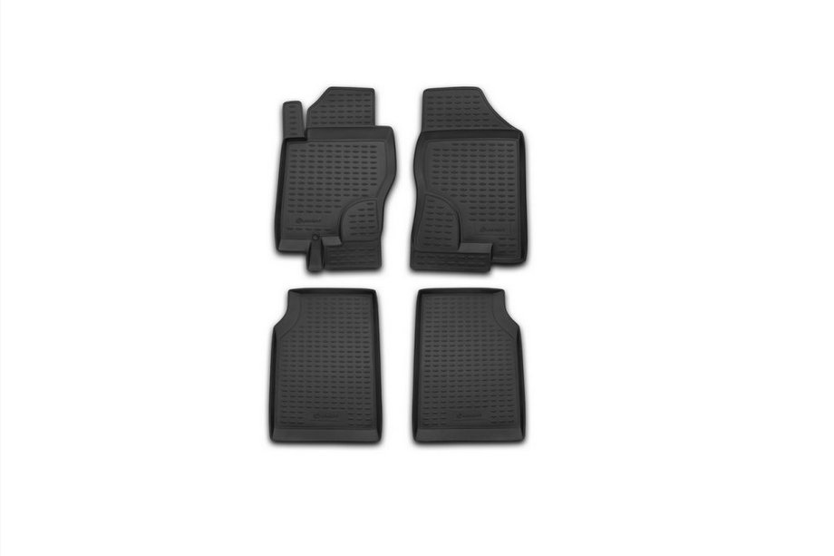 Nissan Navara 2006–2015 (2005↗) Rubberen vloermattenset voor interieur (4 st., Novline) voor handgeschakelde versnellingsbak Image