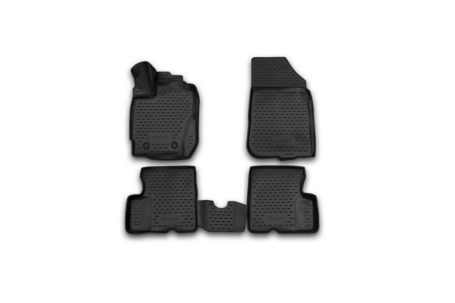 Renault Duster 2008–2017 (2015↗) 3D rubberen vloermatten (met hendel voor op afstand openen van tankklep) voor interieur (4-delig, Novline) 2WD Image