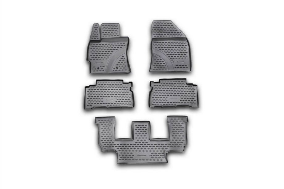 Toyota Verso 2009–2018 (2009-2013) Rubberen vloermatten voor het interieur (3 rijen) (5 stuks, Novline) Variant 1 Image