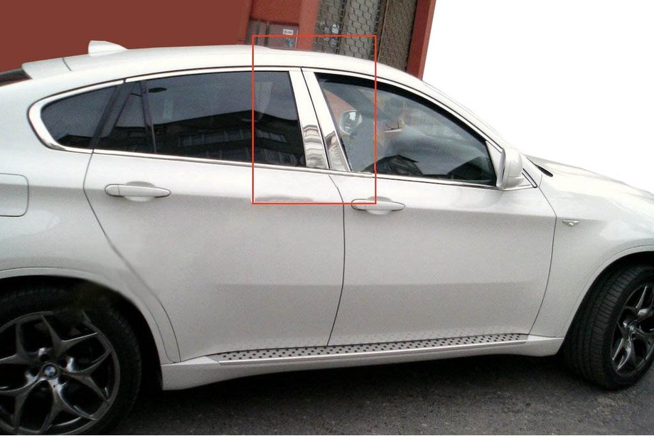 BMW X6 E71 2008–2014 RVS sierlijsten voor deurstijlen Image