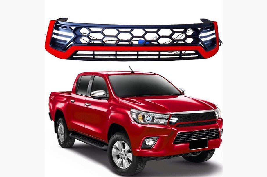 Toyota Hilux 2015– Voorgrille met LED-verlichting Zwart Image