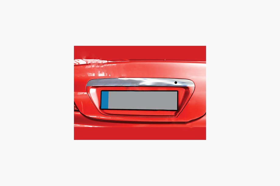 Mitsubishi Lancer 9 2004–2008 RVS sierstrip boven het kenteken Image