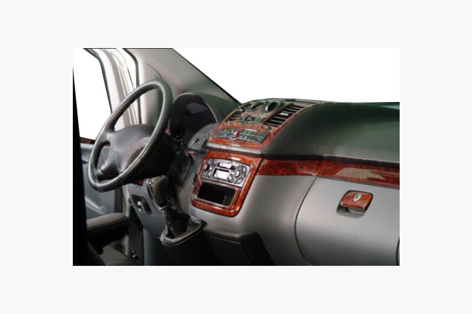 Mercedes Viano 2004–2014 Dashboard sierpanelen Meric (voorzijde + interieurinserts) 2006-2014, Houtlook Foto 6