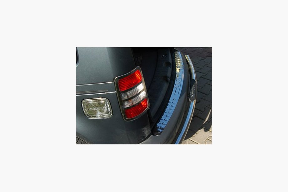 Volkswagen Caddy 2004–2010 Rechte achterbumper beschermlijst (Omsa, RVS) Glanz Foto 2