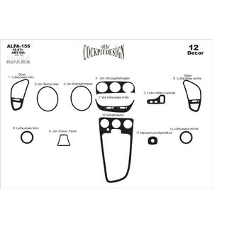 Dashboard sierlijsten (Meric) Alfa Romeo 156 1997–2007 foto 3
