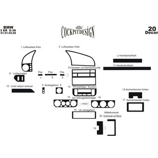 Dashboard sierlijsten BMW 3 Serie E36 1990–2000 foto 4