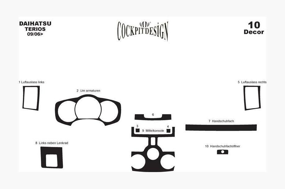 Daihatsu Terios 2006–2017 Dashboard sierlijsten Foto 2