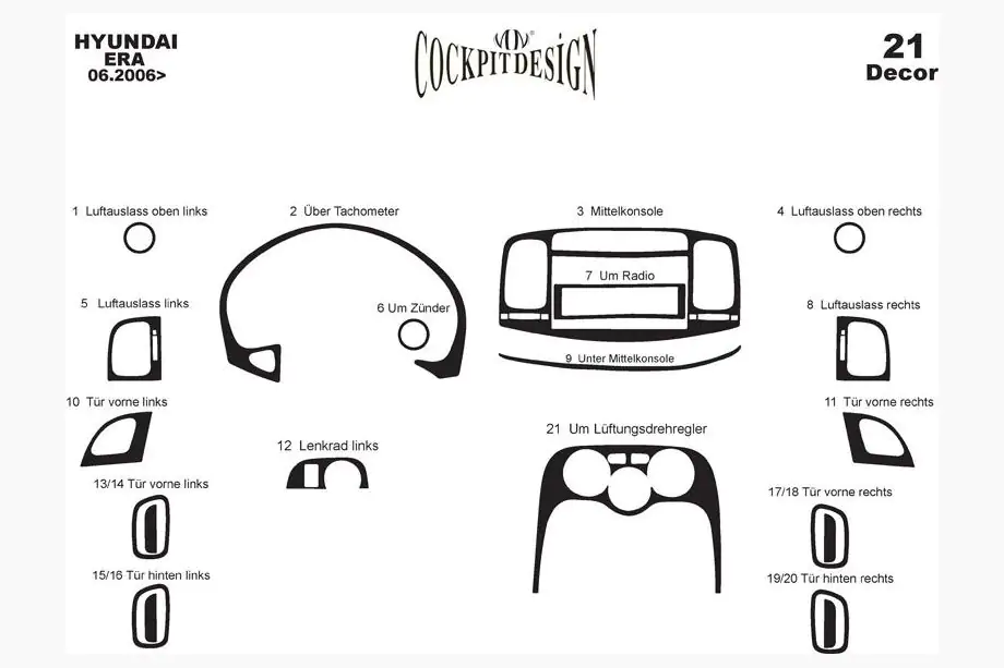 Hyundai Accent 2006–2010 Dashboard sierlijsten Foto 4