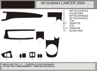 Mitsubishi Lancer 9 2004–2008 Dashboard sierlijsten (Hartman) Aluminium foto 1