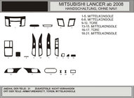 Mitsubishi Lancer X 2008– Dashboard sierlijsten (Hartman) Blauw foto 1