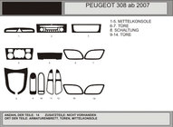 Peugeot 308 2007–2013 Dashboard sierlijsten Aluminium foto 1