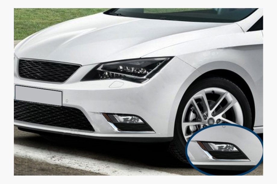 Seat Leon 2013–2020 RVS chroom sierlijsten voor mistlampen (set 2 stuks) Image