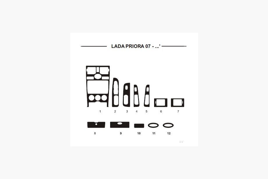 Lada Priora 2007–2018 Dashboard sierlijsten (Hartman) Aluminium Image