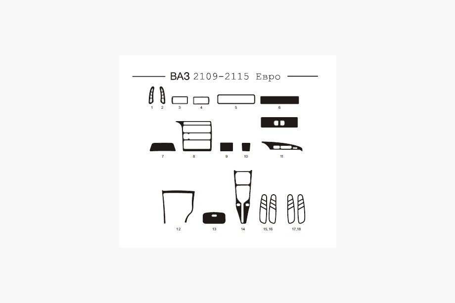 ВАЗ 2110-21115 1995–2015 Dashboard bekledingspanelen (2109-2115) Image