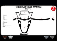Chevrolet Cruze 2009–2015 Dashboard afdeklijsten (handgeschakeld) Aluminium foto 4