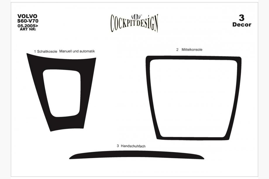 Volvo S60 2000–2009 Dashboard sierlijsten (додаток, 2005-2009) Image