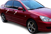 Mitsubishi Lancer 9 2004–2008 Buitenste raamlijstenset (4-delig, RVS) Carmos - Turks staal foto 1