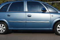 Opel Meriva 2002–2010 Buiten raamomlijsting set (4-delig, RVS) foto 2