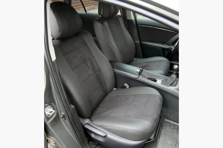 Toyota Avensis 2009–2018 Autostoelhoezen eco-leer+stof+Alcantara Antara A001 (complete set, volledig interieur) Image