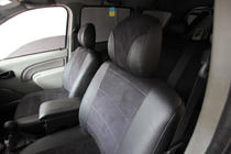 Dacia Logan I 2005–2008 Autostoelhoezen eco-leer+stof+Alcantara Antara A001 (complete set, volledig interieur) foto 2