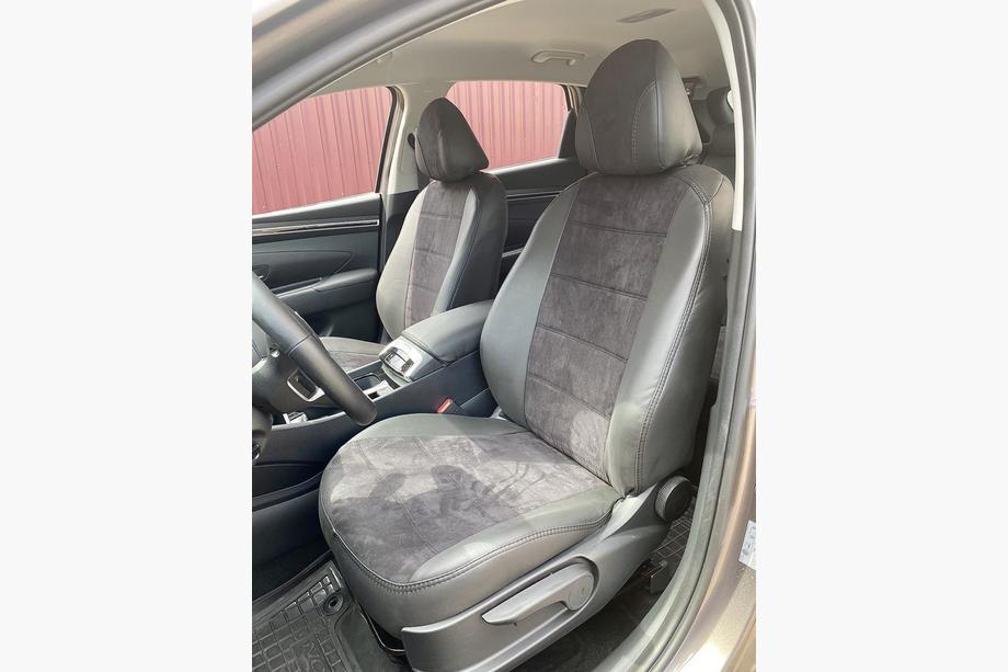 Hyundai Tucson NX4 2021– Autostoelhoezen eco-leer+stof+Alcantara Antara A001 (complete set, volledig interieur) Foto 1