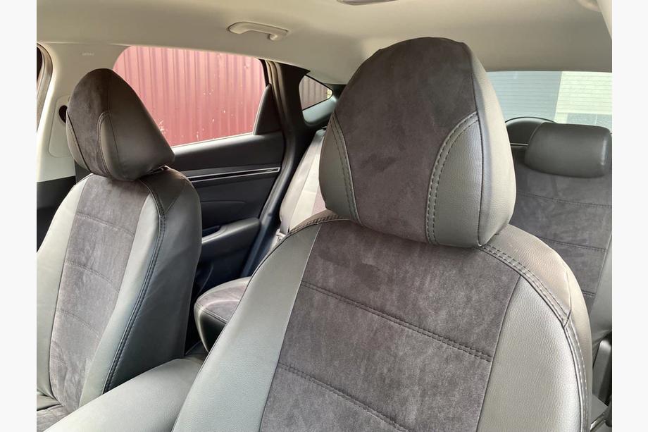 Hyundai Tucson NX4 2021– Autostoelhoezen eco-leer+stof+Alcantara Antara A001 (complete set, volledig interieur) Foto 11