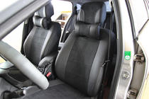 Renault Megane III 2009–2016 Autostoelhoezen eco-leer+stof+Alcantara Antara A001 (complete set, volledig interieur) foto 4
