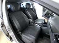 Renault Megane III 2009–2016 Autostoelhoezen eco-leer+stof+Alcantara Antara A001 (complete set, volledig interieur) foto 1