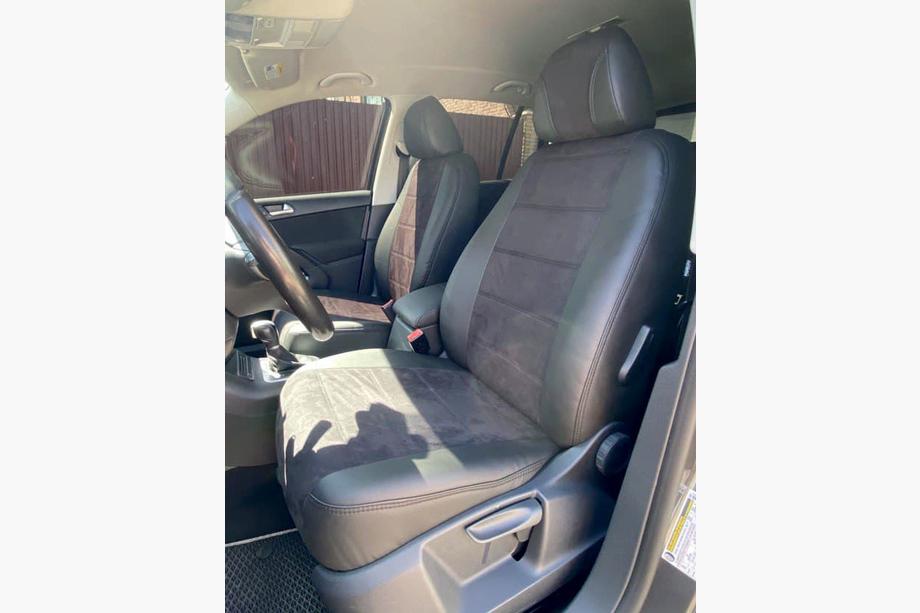 Volkswagen Tiguan 2016–2023 Autostoelhoezen eco-leer+stof+Alcantara Antara A001 (complete set, volledig interieur) Foto 4
