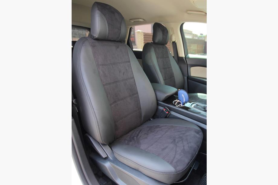 Ford Edge 2014–2024 Autostoelhoezen eco-leer+stof+Alcantara Antara A001 (complete set, volledig interieur) Image